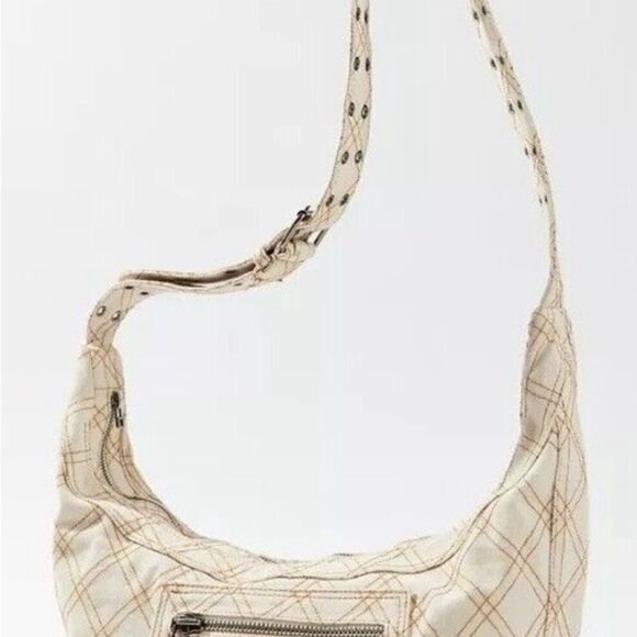 New Urban OUTFITTERS DARCI DENIM SHOULDER BAG CREAM - Picture 6 of 12